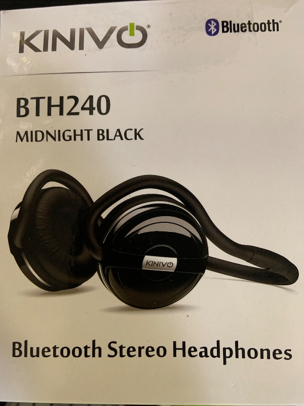 Photo 1 of Kinivo BTH240 Bluetooth Headphones (Black, On-Ear, Wireless Music, Hands-Free Calling, Built-in Mic, Foldable, Travel Bag)