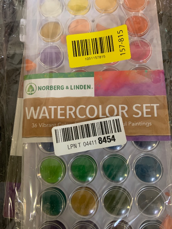Photo 1 of Norberg & Linden Watercolor Paint Set - 36 Premium Paints - 12 Page Pad - 6 Brushes - Painting Supplies with Palette, Watercolors, Art Pad Paper and Artist Brushes