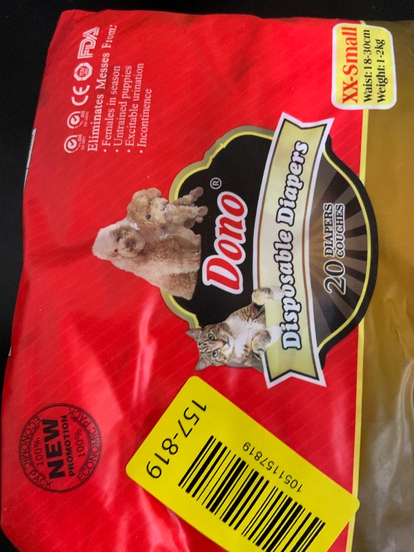 Photo 1 of Dono Disposable Pet Diapers for Female Dogs Super Absorbent Soft Heating and Pee Puppy Diapers Female Liners, Including 20pcs XXS Diapers for Dogs and Cats