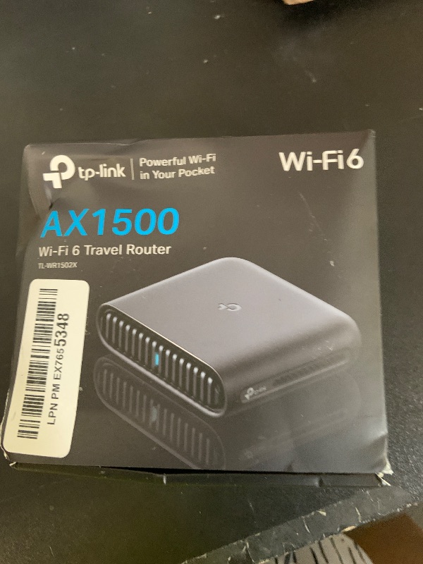 Photo 1 of TP-Link Ultra-Portable Wi-Fi 6 AX1500 Travel Router TL-WR1502X | Easy Public WiFi Sharing | Hotel/RV/Travel Approved | Phone WiFi Tether | USB C Powered | Multi-Mode | Tether App | Durable Design