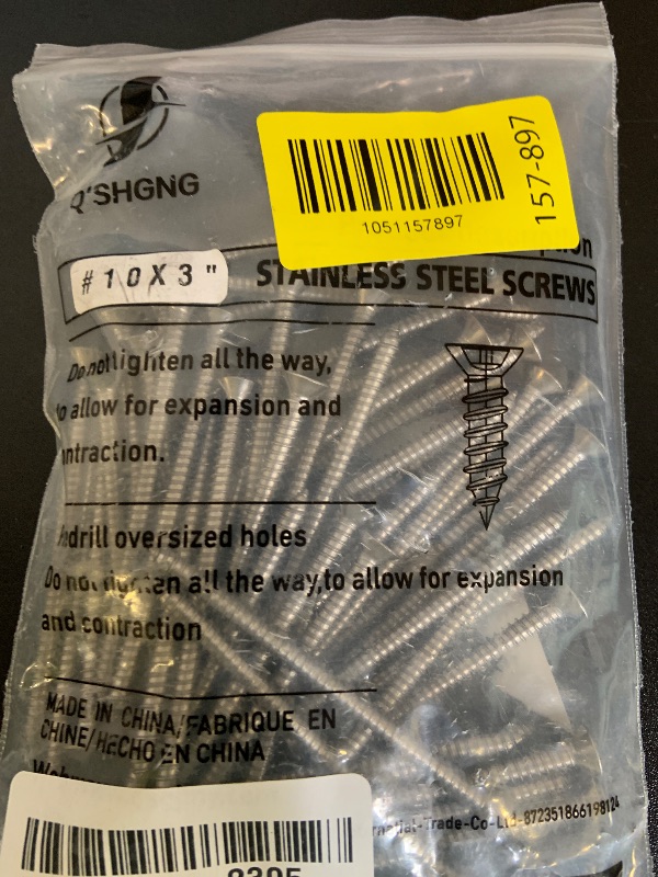 Photo 1 of 50 PCS #10X3 Stainless Steel Phillips Flat Head Wood Screws,Stainless Steel 18-8 A2(304) Screw,Home Screw Kit by QISHENG
