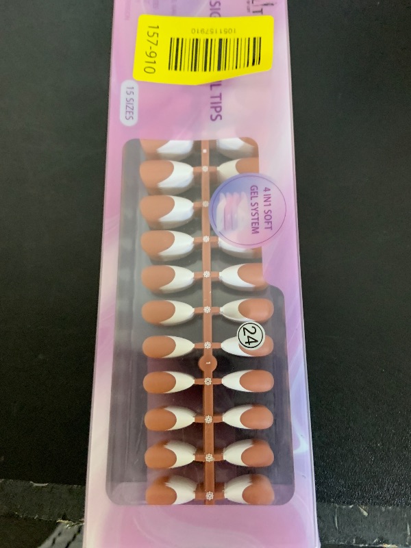 Photo 1 of Canvalite French Tip Press on Nails Gel Nail Tips - 300Pcs Pre-Colored Quick and Easy Press on Nails Almond Fake Nails with Designs DIY Nail Extensions, Nude White