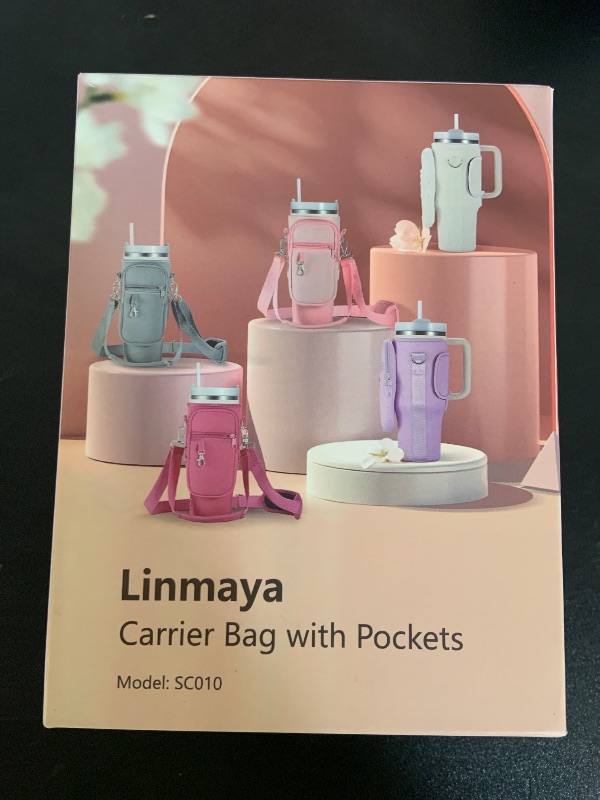 Photo 1 of linmaya Water Bottle Carrier Bag with Phone Pocket for Stanley Cup 40/30oz,Insulated Neoprene Water Bottle Holder Cross-boday Bag with Adjustable Shoulder & Handheld Strap Stanley Cup Accessories