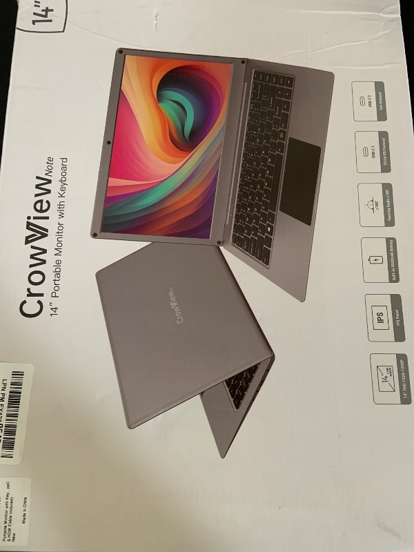 Photo 1 of Portable Monitor with Keyboard,14inch 1080P FHD Lapdock Compatible with Raspberry Pi/Mini PC/Phone/PC/Game Console,CrowView Note Built-in Battery with RPi5 Adapter(Full TypeC & HDMI Cable Included)