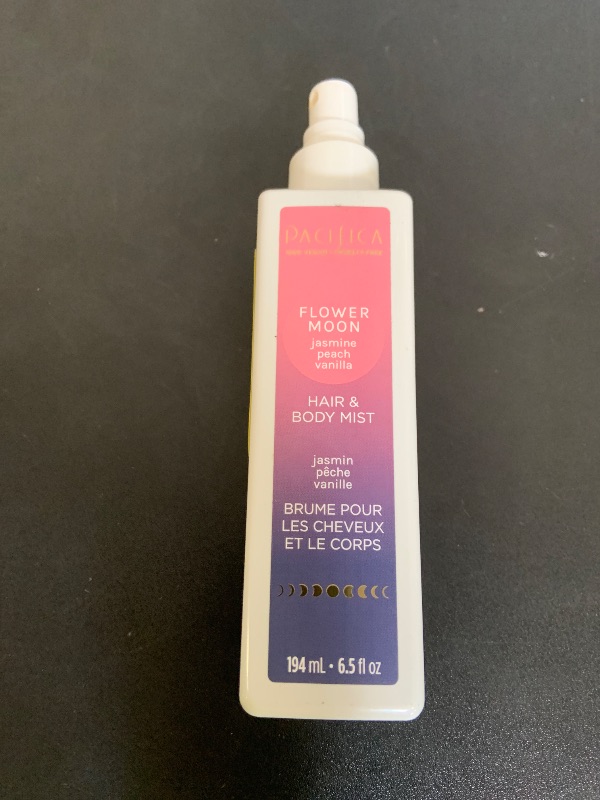 Photo 1 of Pacifica Hair Perfume & Body Fragrance Spray Mist - Flower Moon with Jasmine, Peach & Vanilla – Alcohol-Free, Vegan & Cruelty-Free, 6.5 oz