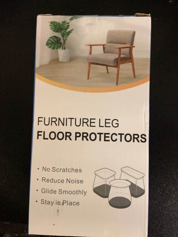 Photo 1 of 24 Pcs Chair Leg Floor Protectors for Hardwood Floors Silicone Covers to Protect Wood Tile Floors Felt Pads Furniture Leg Caps Non Slip Reduce Noise (Fit:1.3"-2")