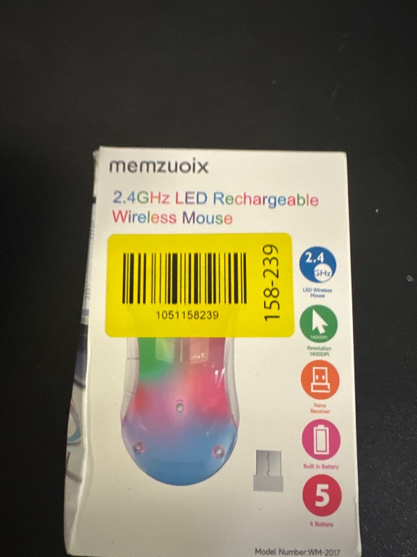Photo 1 of memzuoix 2.4G LED Wireless Mouse, Rechargeable Ergonomic Mouse with Detachable Cover, 1400 DPI Portable Optical Computer Mouse with USB Receiver for Laptop, PC, Desktop and MacBook, 5 Buttons-Blue