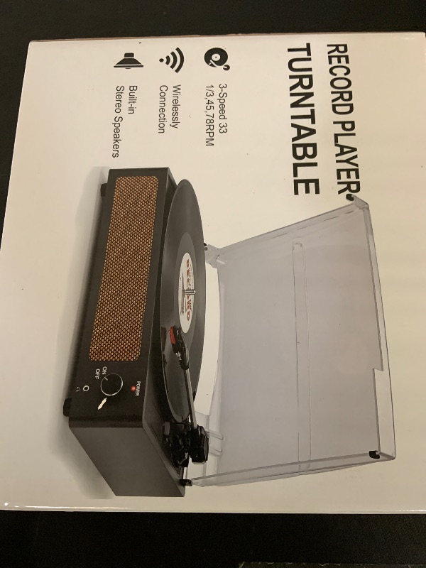 Photo 1 of Vinyl Record Player with Speakers Vintage Turntable for Vinyls Records Belt-Driven Turntables 3-Speed Bluetooth Playback Headphone AUX RCA Line LP Vinyls Players for Sound Enjoyment Retro Brown