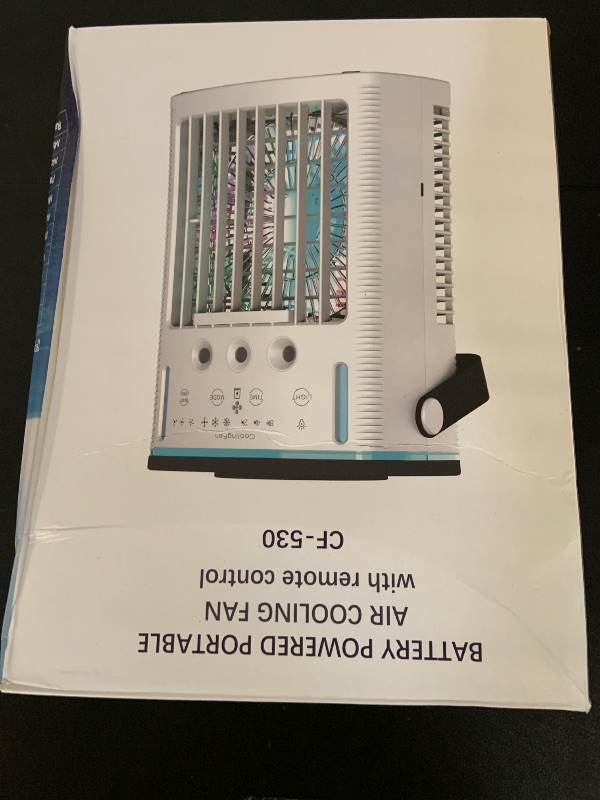 Photo 1 of Battery Powered Air Conditioner 6000mAh,Rechargeable Small Air Conditioner for Room,Personal Air Cooler with Mist,Timer,Light,Portable Mini AC Unit Cooling Fan for Camping,Tent,Car,Desktop,Bedroom