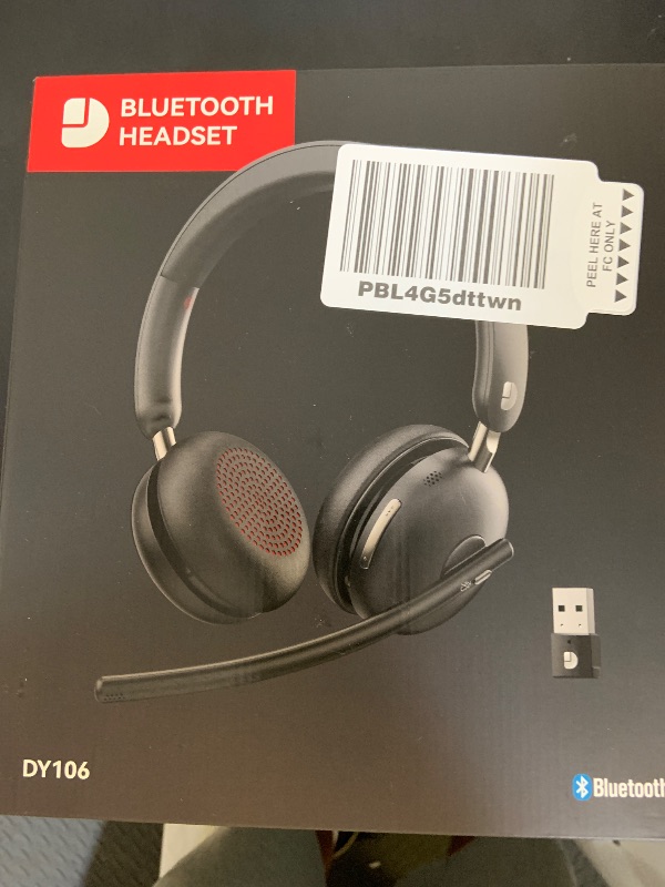 Photo 1 of Dytole Bluetooth 5.3 Headset, Wireless Headset with Mic for Work (AI Noise Cancelling), Wireless Headphones with Mic & USB Dongle, 65H & Mute Function, Fit for PC/Call Center/Computer/Laptop/Teams