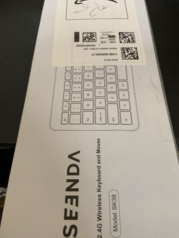 Photo 1 of Wireless Keyboard and Mouse Combo - Full Size Slim Thin Wireless Keyboard Mouse with Numeric Keypad 2.4G Stable Connection Adjustable DPI (White & Silver)