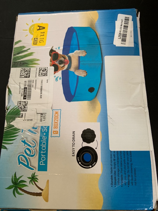 Photo 1 of Dog Pool Foldable pet Pool Dog Swimming Pool pet Swimming Pool PVC Non-Slip for All Kinds of Pets (32x8in)