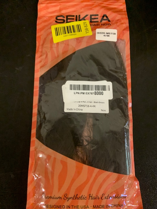 Photo 1 of SEIKEA Clip in Ponytail Extension Wrap Around Natural Hairpiece for Women 20 Inch Straight Hair - Black Brown