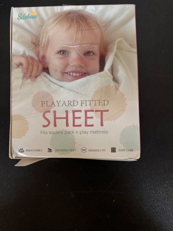 Photo 1 of Square Playard/Playpen Fitted Sheets, Perfect for New Room2 / TotBloc Portable Playard, 2 Pack, Ultra Soft Microfiber, Fitted Playpen Sheet, Grey.