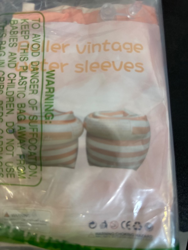 Photo 1 of 2-4 Pack Arm Floaties for Kids Adult - Vintage Striped Inflatable PVC Swimming Rings Pool Floats Arm Bands for Kids Adult Toddlers Children 3-5-6-12 Years (Orange)