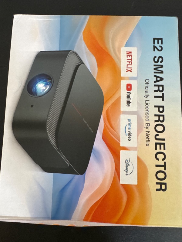Photo 1 of [2025 Netflix-Licensed | 386+ Built-in Apps] DBPOWER E2 Smart Projector with WiFi and Bluetooth, Mini Projector 4K Support with Netflix, Youtube, Disney+, Hulu, Max, Crunchyroll w Portable Case