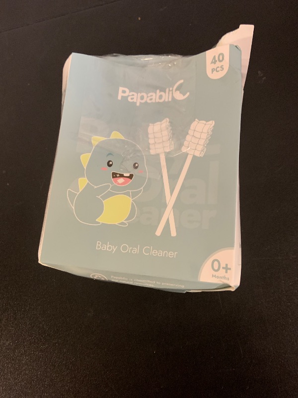 Photo 1 of Papablic Baby Tongue Cleaner, Baby Oral Cleaner, Disposable Infant Mouth Cleaner Newborn, Upgrade Gum Cleaner with Paper Handle or Infants Ages 0-2 Years, 40 Pack