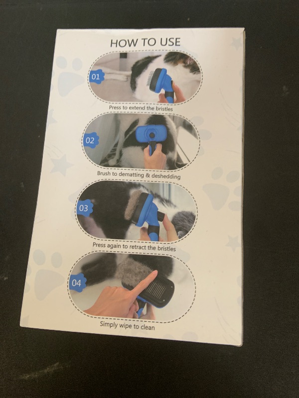 Photo 1 of Swihauk Self Cleaning Slicker Brush - Skin Friendly Deshedding Grooming Tool for Dogs & Cats, Suitable for Shedding & Haired Pets, with Pet Supplies Accessories, Blue
