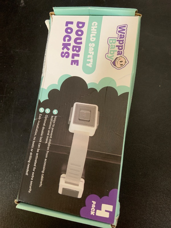 Photo 1 of Child Safety Locks (4-Pack) - Baby Proof Cabinets, Drawers, Toilets & Appliances- Adjustable Strap Length, Double Lock Option - Easy Latch for Adults to Open