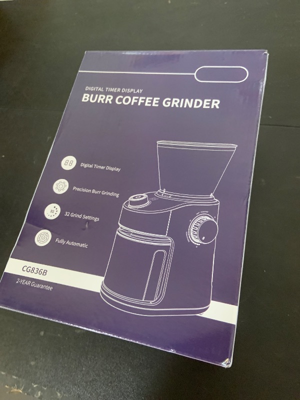 Photo 1 of SHARDOR Burr Coffee Grinder, Electric Coffee Bean Grinder with 32 Grind Settings, 40s Adjustable Timer, Chamber Cleaning Button for Home Use