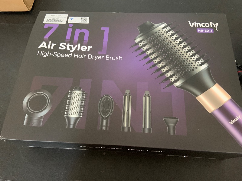Photo 1 of Vincofy 7-in-1 Hot Air Styler & Hair Dryer with 110,000 RPM High-Speed Motor –Blow Dryer Brush for Fast Drying, Curling, Straightening & Volumizing – No Heat Damage – for All Hair Types – Violet