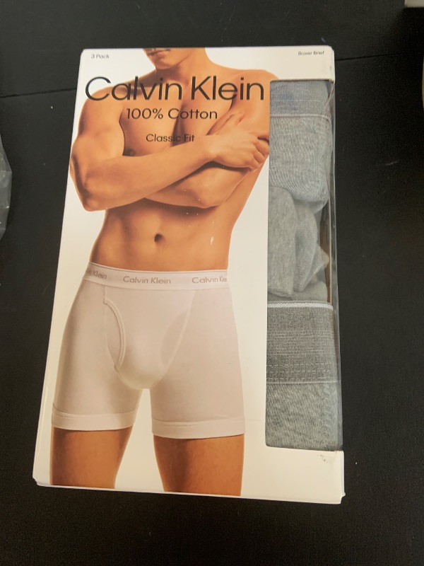 Photo 1 of Calvin Klein Men's Cotton Classics 3-pack Boxer Brief, 3 Grey Heather, Medium