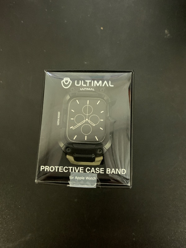 Photo 1 of ULTIMAL Bands Case Compatible with Apple Watch 44mm SE (2nd)/SE/6/5/4 for men, with Bumper Case for Apple Watch Sport Band (Black/Green, For 44mm)