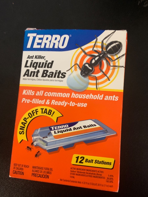 Photo 1 of TERRO Ant Killer Bait Stations T300B - Liquid Bait to Eliminate Ants - Bait System - 12 Count Stations for Effective Indoor Ant Control