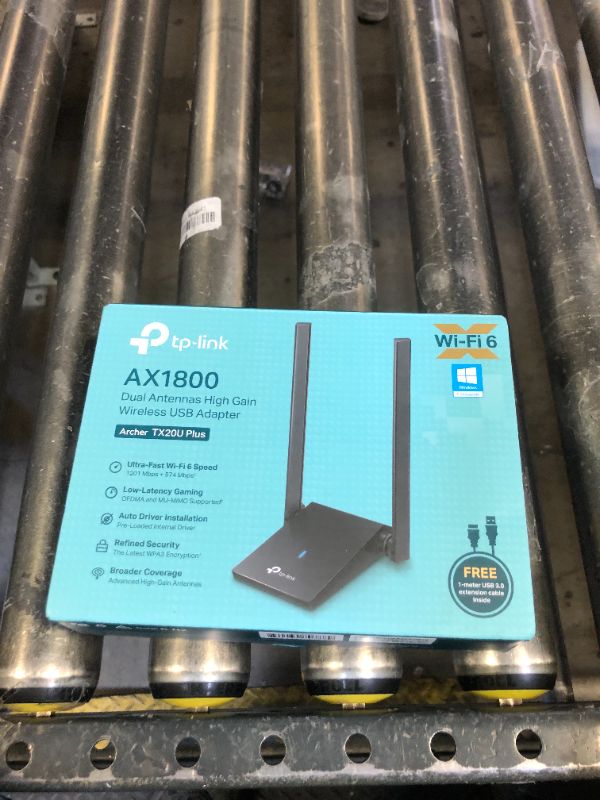 Photo 1 of TP-Link WiFi 6 USB Adapter for Desktop PC - (Archer TX20U Plus) AX1800 Wireless Network Adapter with 2.4GHz, 5GHz, High Gain Dual Band 5dBi Antenna, WPA3, Supports Windows 11/10