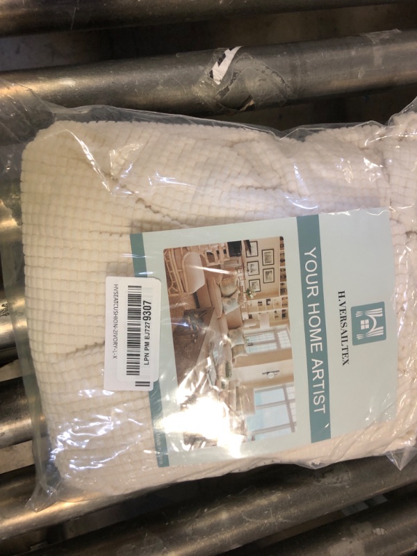 Photo 1 of H.VERSAILTEX Super Stretch Individual Seat Cushion Covers - Sofa Couch Cushion Slipcover Sets - Thick Jacquard Textured Twill Fabric - Large (2 Piece, Ivory)