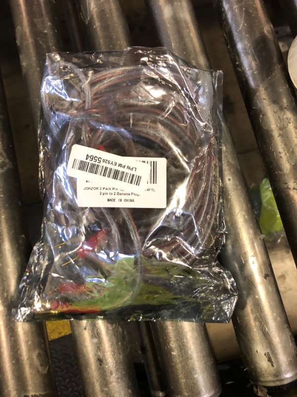 Photo 1 of JORZOR 2 Pack Pin Type Plug to Banana Male Plug Speaker Cable?Audiophile 14 AWG OFC Speaker Wire (5M(16.4FT), 2 pin to 2 Banana Plug)