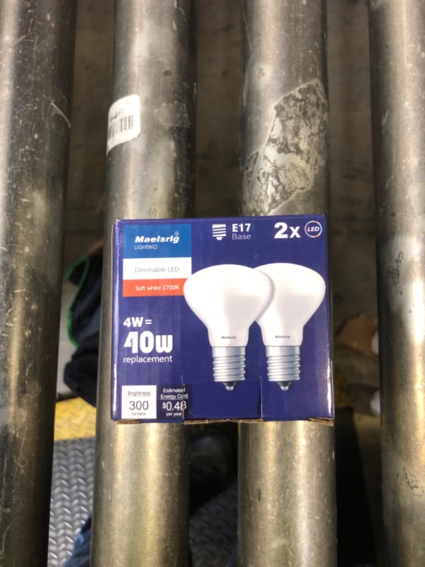 Photo 1 of Maelsrlg E17 R14 LED Bulb Dimmable 4W(40W Equivalent) Small Light Bulb, E17 Intermediate Base, 300 Lumens, Curio Cabinet Light Bulb, Soft White 2700K, Pack of 2
