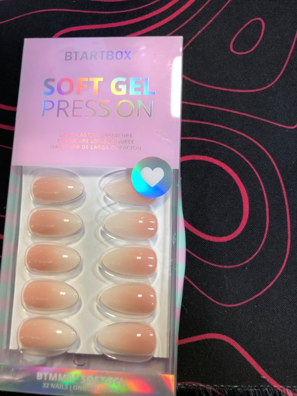 Photo 1 of Almond Press On Nails Medium - BTArtbox Soft Gel Ombre Fake Nails with Nail Glue, Semi-Transparent Reusable Glue On Nails in 16 Sizes - 30PCS Stick On Nails Kit, Vanilla Cream Almond