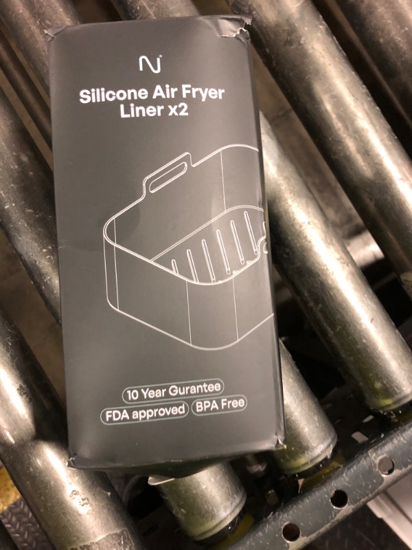 Photo 1 of Air Fryer Silicone Liners 10QT for Ninja DZ550 - NEWITEE BPA Free Platinum Silicone Air Fryer, Rectangle Dual Ninja Air Fryer Liners Tray with Handle, 2 Pack