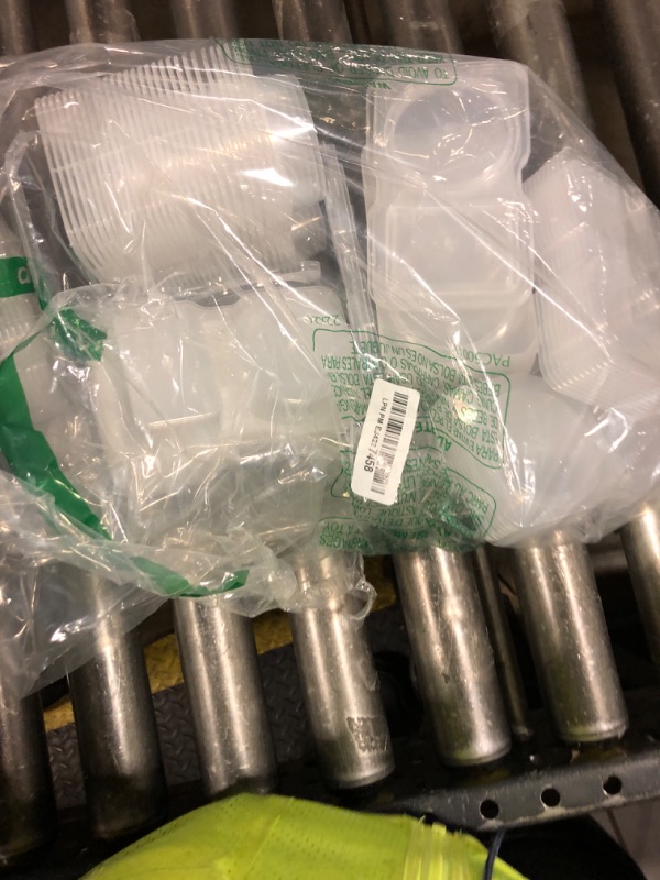 Photo 1 of 50 Pack Double Compartment Condiment Container with Lids,2 Compartment Small Resuable Snack Box Containers, 5 Oz Divided Snack Tray For Meal Prep,Sauce,Salad,Travel