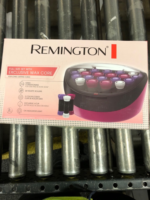 Photo 1 of Remington Ionic Conditioning Hair Setter, 20 Velvet Hair Rollers, 6 Large (1¼”), 10 Medium (1"), 4 Small (¾”), Blowout Style Hair Curlers