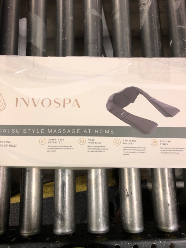 Photo 1 of InvoSpa Shiatsu Massager with Heat - Deep Tissue Kneading Pillow for Neck, Shoulders, and Back - Electric Full Body Massage