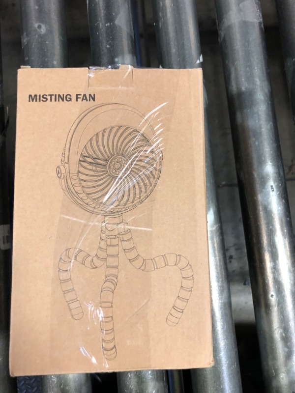 Photo 1 of 2025 Upgarded 4000mAh Misting Baby Stroller Fan, Rechargeable Battery Operated,Max 15Hrs Cooling,50ml Portable Water Sprayer Misting Fan with Flexible Tripod Clip on Car Seat Crib Treadmill Bunk Bed