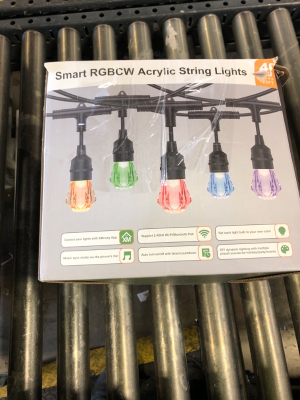 Photo 1 of XMCOSY+ Smart Outdoor String Lights - 123ft RGBCWIC Patio Lights with 40 Color Changing Bulbs, LED String Light for Outside Backyard Bistro Party, APP WiFi Control, Work with Alexa, IP65 Waterproof