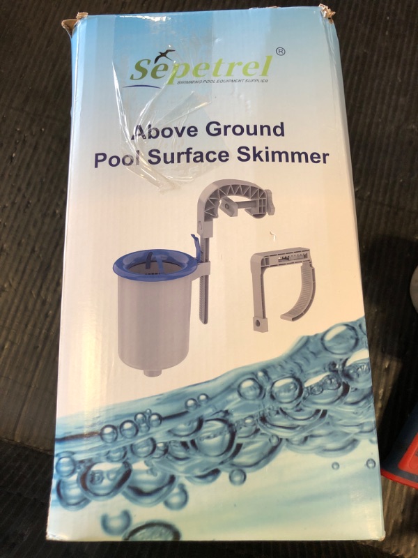 Photo 1 of Sepetrel Above Ground Pool Surface Skimmer, Wall Mount Pool Maintenance Accessories for Inflatable Collars, Tubular & Metal Frame Pools, Floating Skimmer Basket - Efficiently Removes Debris
