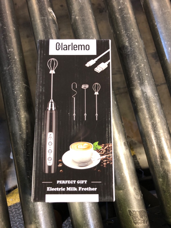 Photo 1 of Colarlemo Milk Frother Handheld Rechargeable, Frother Wand Drink Mixer Electric Whisk for Coffee, Detachable With 3 Stainless Whisks, Hand Mixer for Lattes, Cappuccino, Matcha, Egg, No Stand, Black