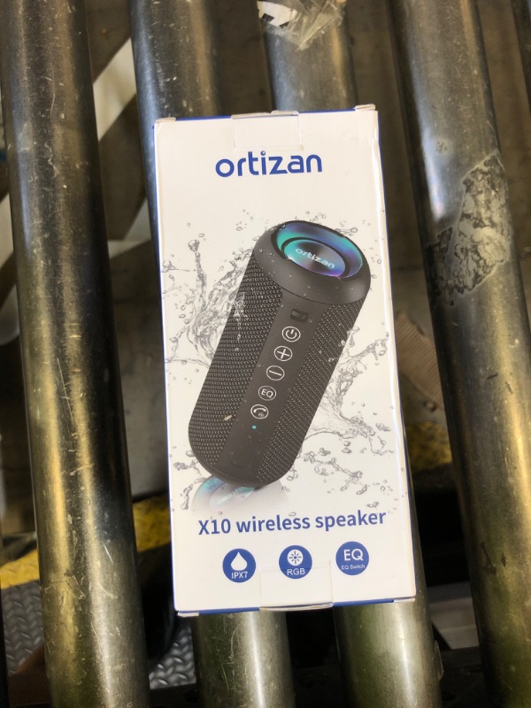 Photo 1 of Ortizan Portable Bluetooth Speaker: IPX7 Waterproof, 24W Loud Sound, Deep Bass, Bluetooth 5.3, LED Lights, Wireless Stereo Pairing, 30H Playtime, for Home/Outdoor/Party/Beach, Birthday Gift (Black)
