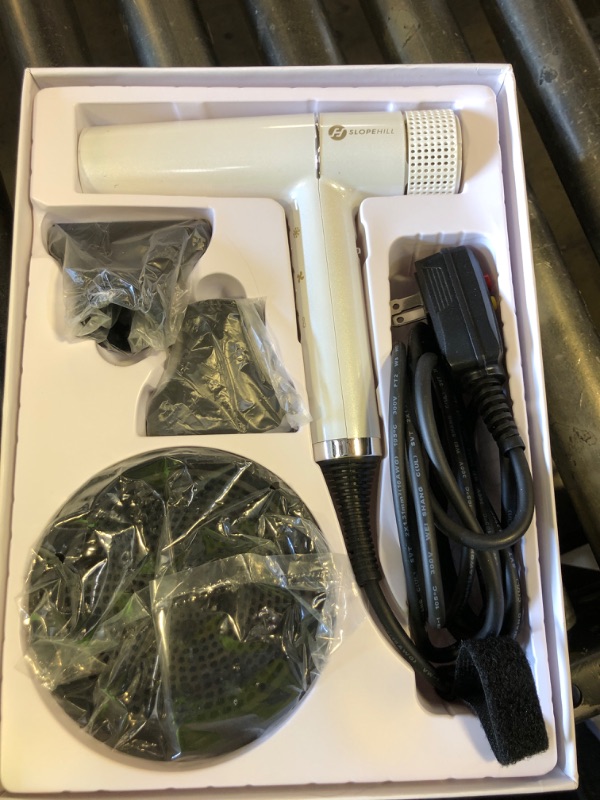 Photo 1 of slopehill Hair Dryer with Unique Brushless Motor | Intelligent Fault Diagnosis | Innovative Microfilter | Oxy Active Technology | Led Display (White)