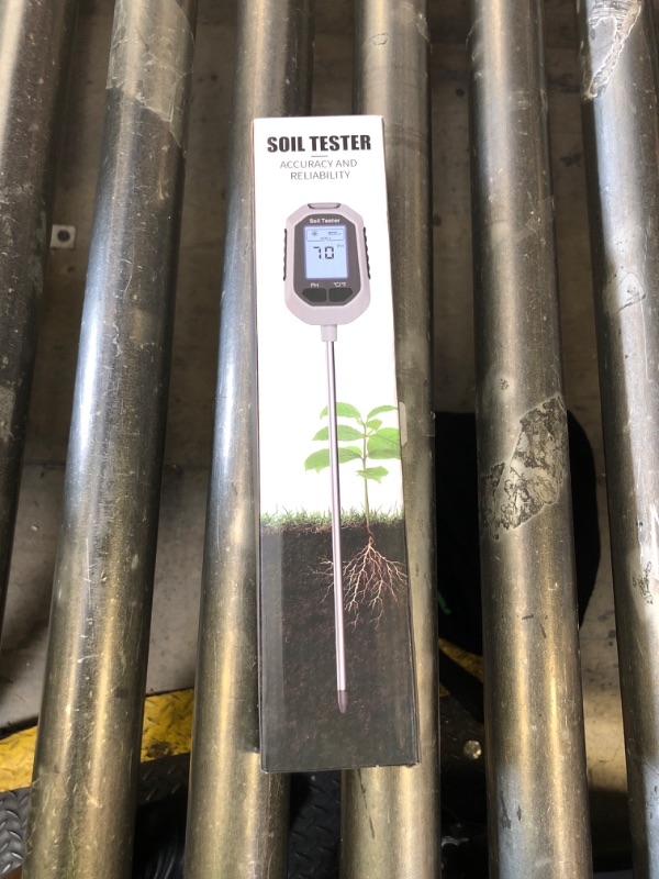 Photo 1 of YAMRON 4-in-1 Soil Moisture Meter Digital Plant Temperature/Soil Moisture/PH Meter/Sunlight Intensity Backlight LCD Display Soil Test Meter for Gardening, Farming and Outdoor Plants
