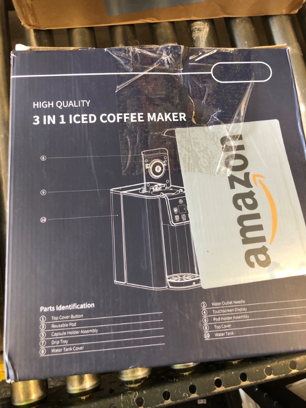 Photo 1 of KIDISLE Hot & Iced Coffee Maker with Bold Setting, Single Serve Coffee Maker for K Cup and Grounds, 6-14 Oz Brew Sizes, 50 Oz Removable Water Tank, One Cup Coffee Machine with Reusable Filter, Black