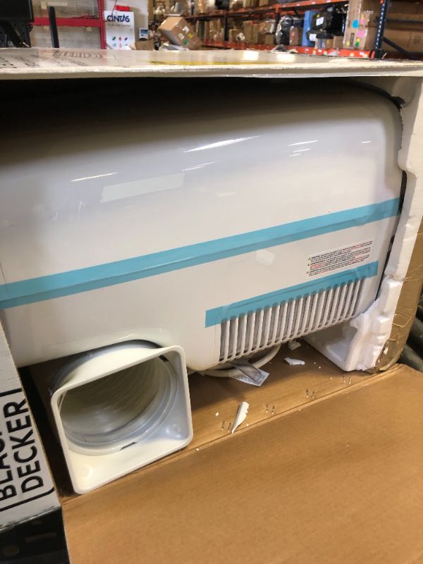 Photo 1 of BLACK+DECKER Portable Air Conditioner, 10,000 BTU (6,300 BTU SACC) for Rooms up to 450 Sq. Ft., Portable AC with Follow Me Remote Control and Window Kit, BPACT10WT, White