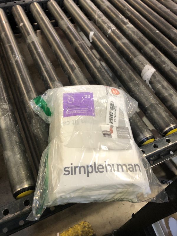 Photo 1 of simplehuman Code H 100 Count, Dispenser Pack Custom Fit Liners, Drawstring Trash Bags, 30-35 Liter / 8-9 Gallon, White