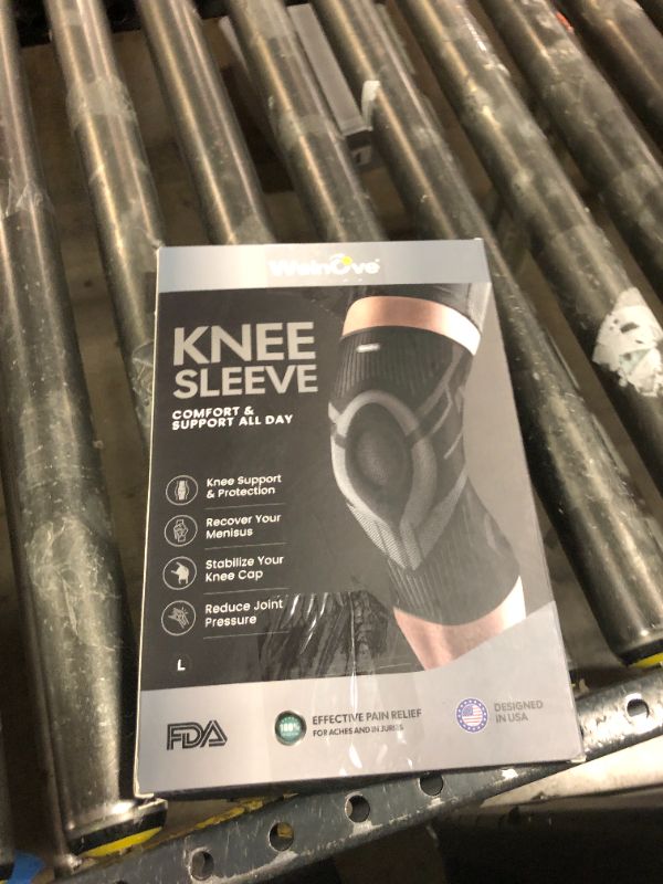 Photo 1 of Welnove Knee Brace Sleeves for Pain Relief - Compression Knee Support with Side Stabilizers & Patella Gel Pad for Women, Men - Ideal for Workout, Joint Pain, Runner, Climbing - (2 Pack Blak)