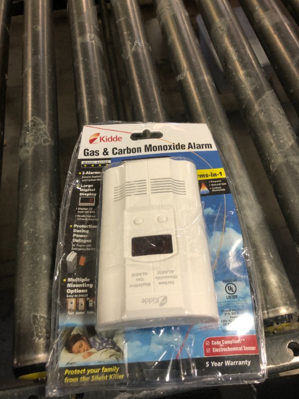 Photo 1 of Kidde Carbon Monoxide Detector, Propane, Natural, Methane, & Explosive Gas Alarm, Plug-In Wall with 9-Volt Battery Backup, Digital LED Display