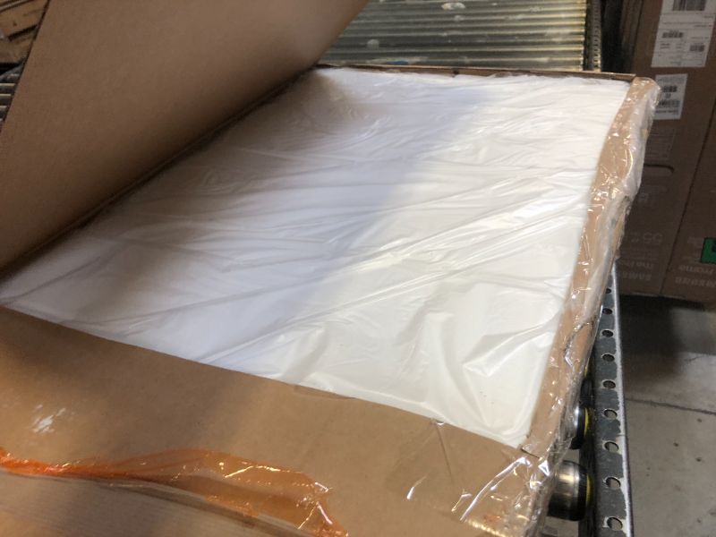 Photo 1 of Sismplly Full Size Bed Frame and Headboard,Vertical Channel Tufted Wingback No Box Spring Needed, Mattress Foundation, Easy Assembly White